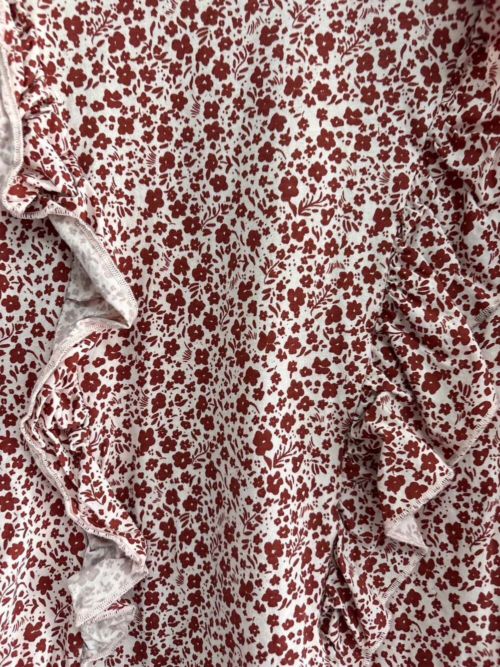 Zara Girls Red Floral Ruffle Long Sleeve Blouse, Size 13-14 (164 cm) - Picture 2 of 4